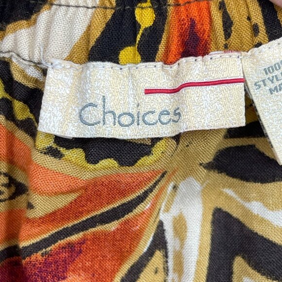 Vintage Leopard Animal Print Batik A Line Maxi Skirt Brown Orange - Picture 5 of 10